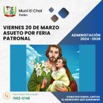 ASUETO POR FERIA PATRONAL